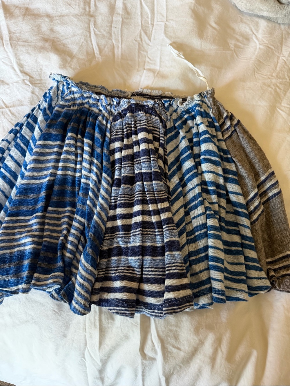 Free People Blue and White Striped Circle tube Top